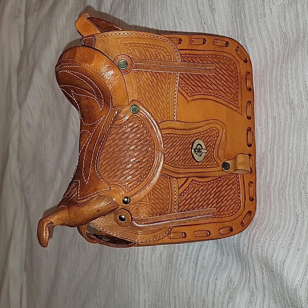 NWOT Tan Leather Western Saddle Purse Handbag